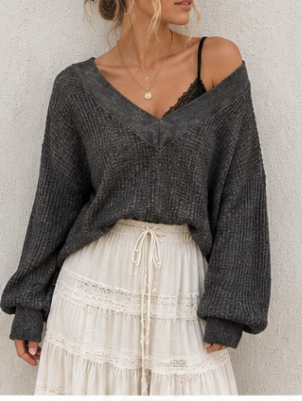 Y2k We The Free Baggy Off The Shoulder Top